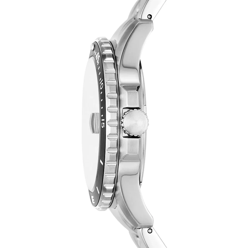 Fossil Blue Dive 42mm Silver-Tone Bracelet Watch - Black Dial - Image 2