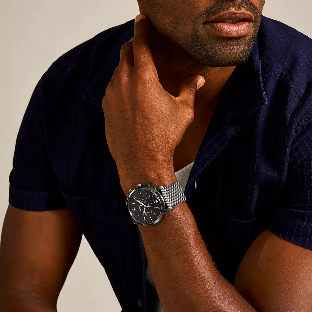 Fossil Neutra Men's 44mm Smoke Bracelet Watch - Black Dial - Image 4