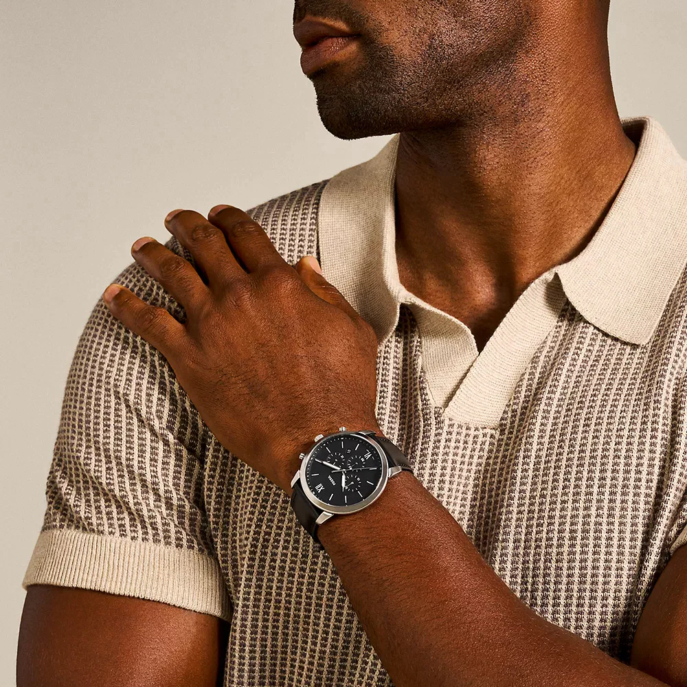 Fossil Neutra Men's 44mm Strap Watch - Silver Tone - Image 3