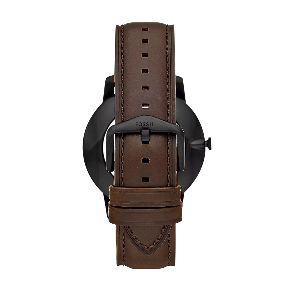 Fossil The Minimalist 3H Men's 44mm Brown Strap Watch - Black Dial - Image 3