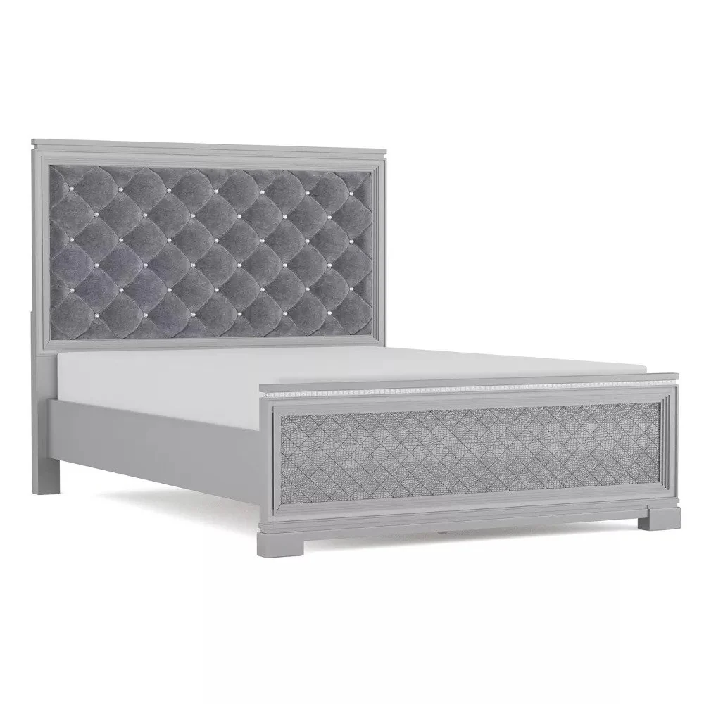 Furniture Of America Belleterre Silver 4pc Bedroom Set With Queen Bed - Image 3