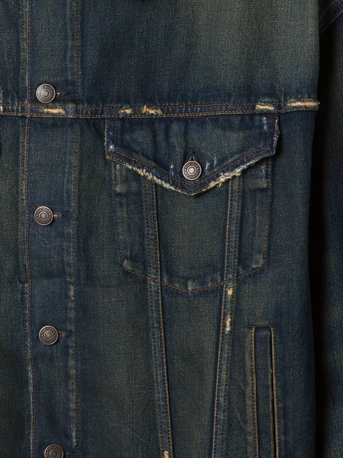 Gap - MadHappy - Distressed Denim Trucker Jacket - Dark Wash - Image 4