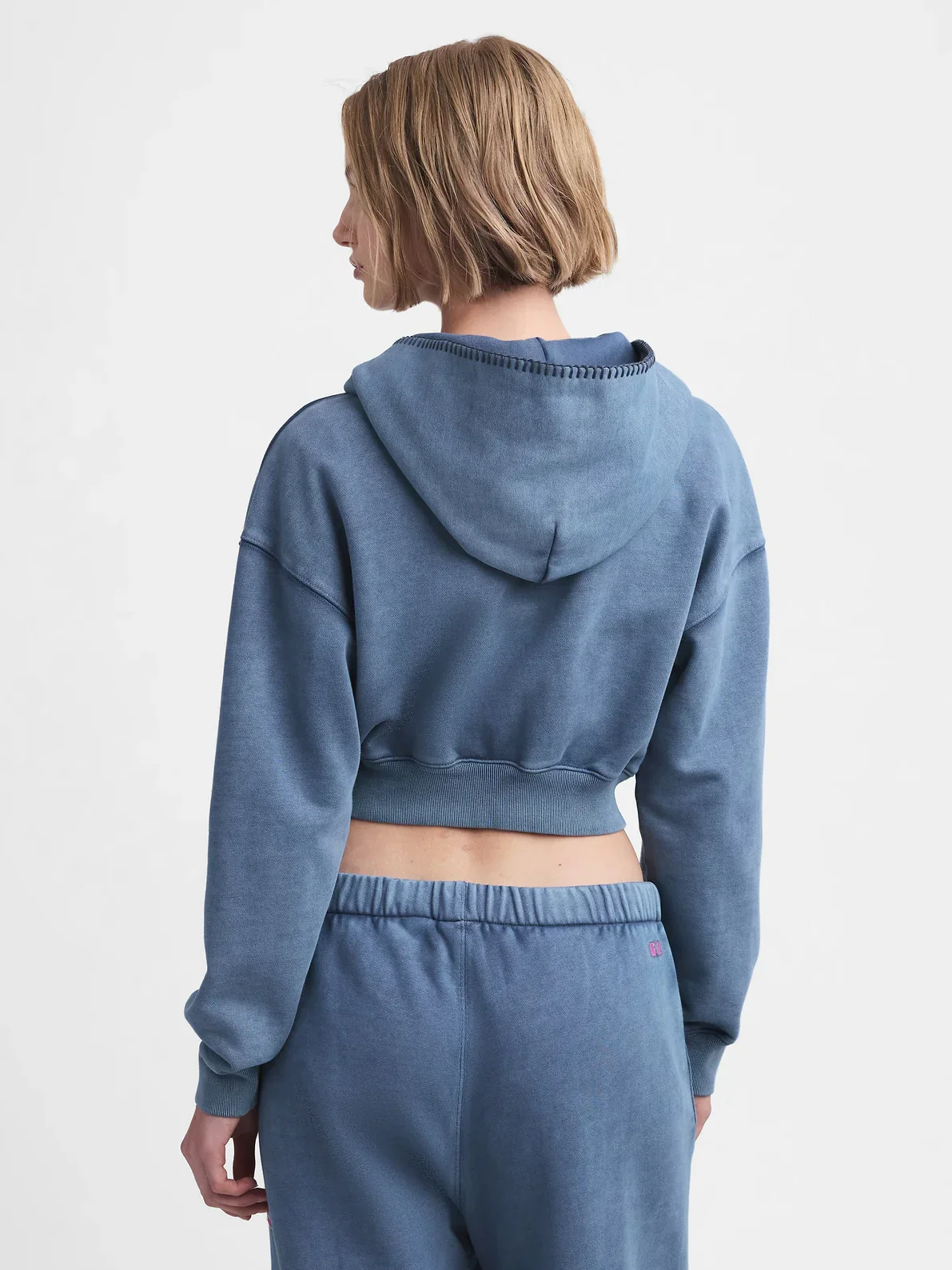 Gap MadHappy Full Zip Cropped Hoodie – Contemporary Fit in Navy - Image 5