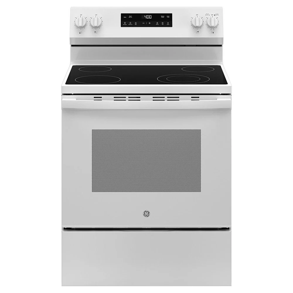 GE GRF400SVWW 5.3 cu. ft. Freestanding Electric Range with 4 Burner Radiant Cooktop - White