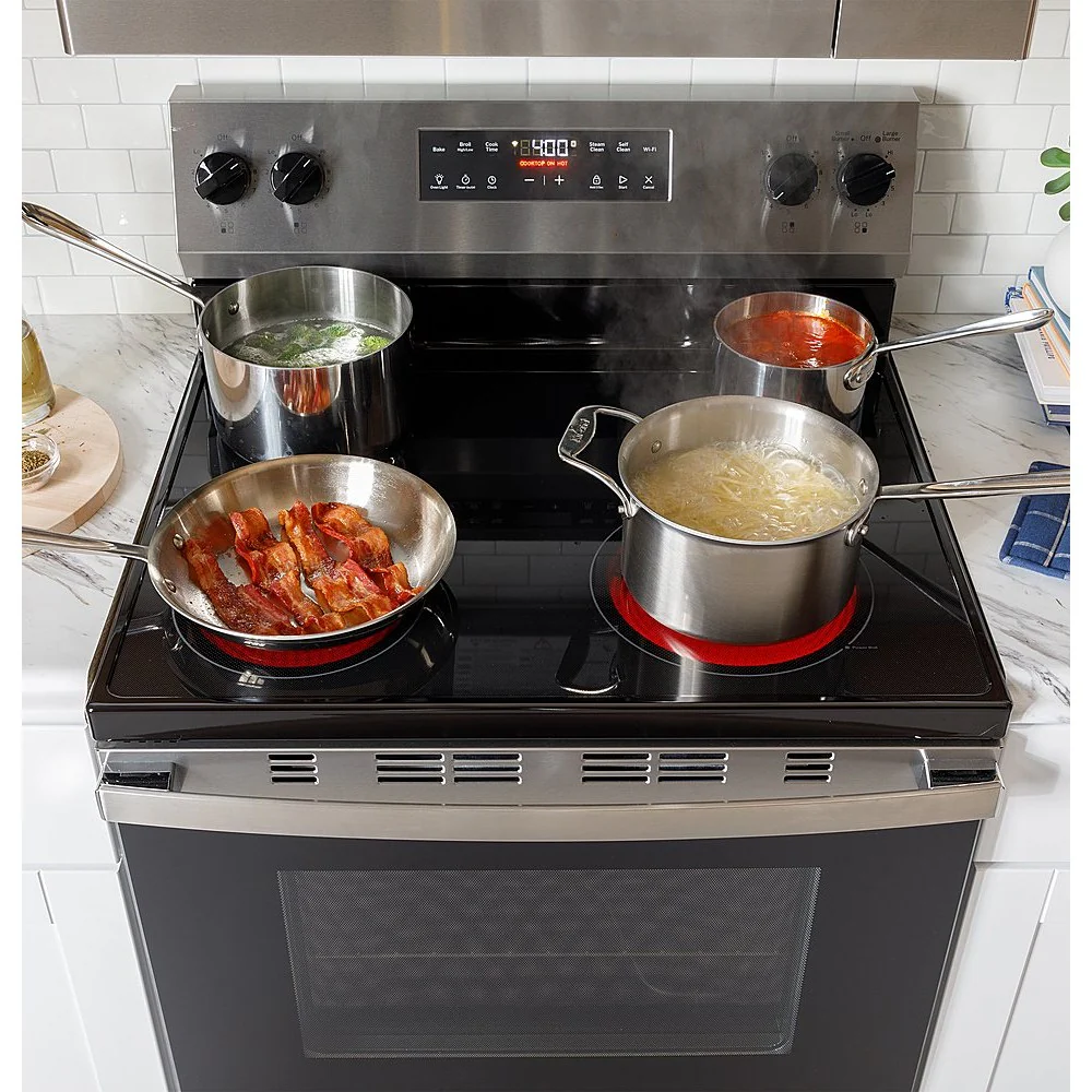 GE GRF400SVWW 5.3 cu. ft. Freestanding Electric Range with 4 Burner Radiant Cooktop - White - Image 7