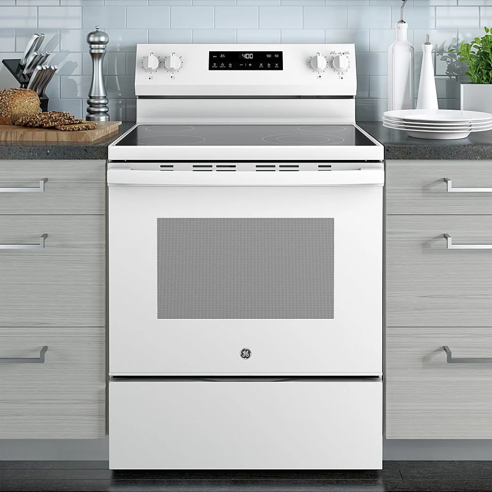 GE GRF400SVWW 5.3 cu. ft. Freestanding Electric Range with 4 Burner Radiant Cooktop - White - Image 8