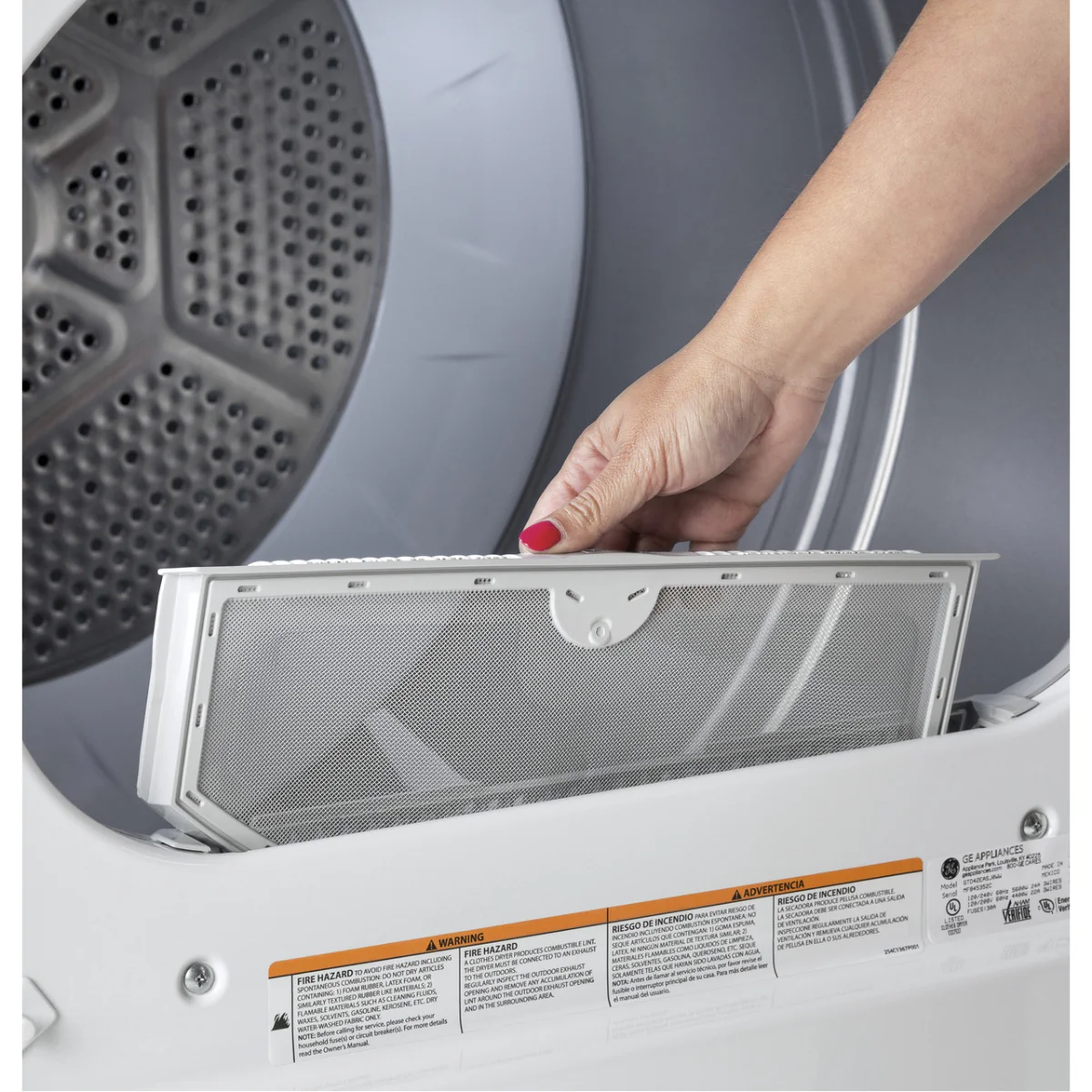GE GTX33EASKWW 6.2 cu. ft. Front Load Electric Dryer with Up To 120 ft. Venting - White - Image 11
