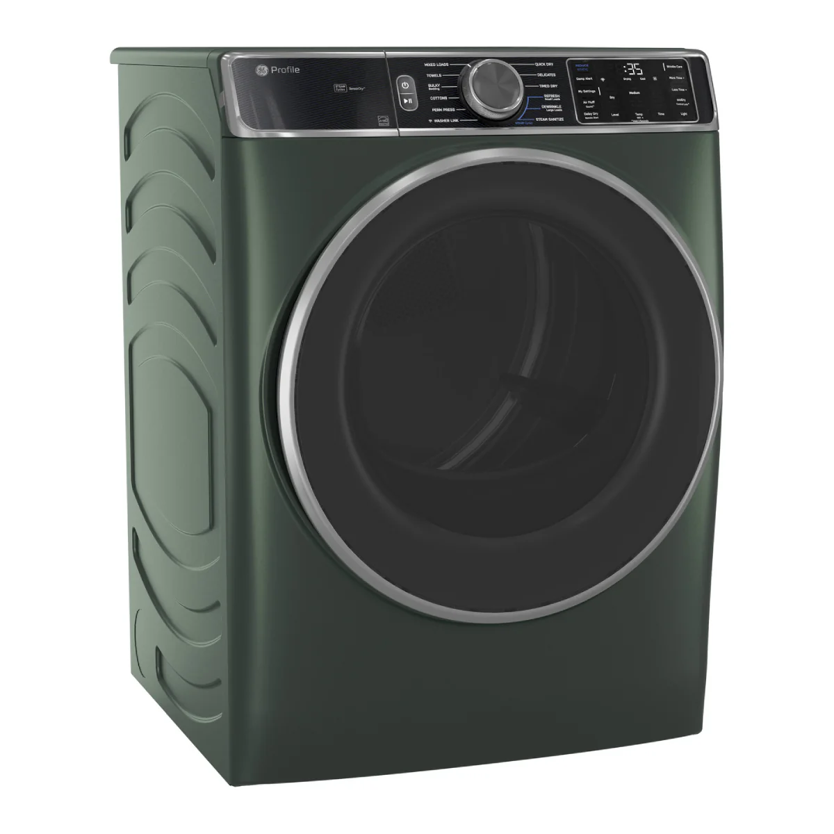 GE Profile PFD95ESPWGN 7.8 cu. ft. Front Load Electric Dryer with Steam and Sanitize Cycle - Jade Green - Image 3