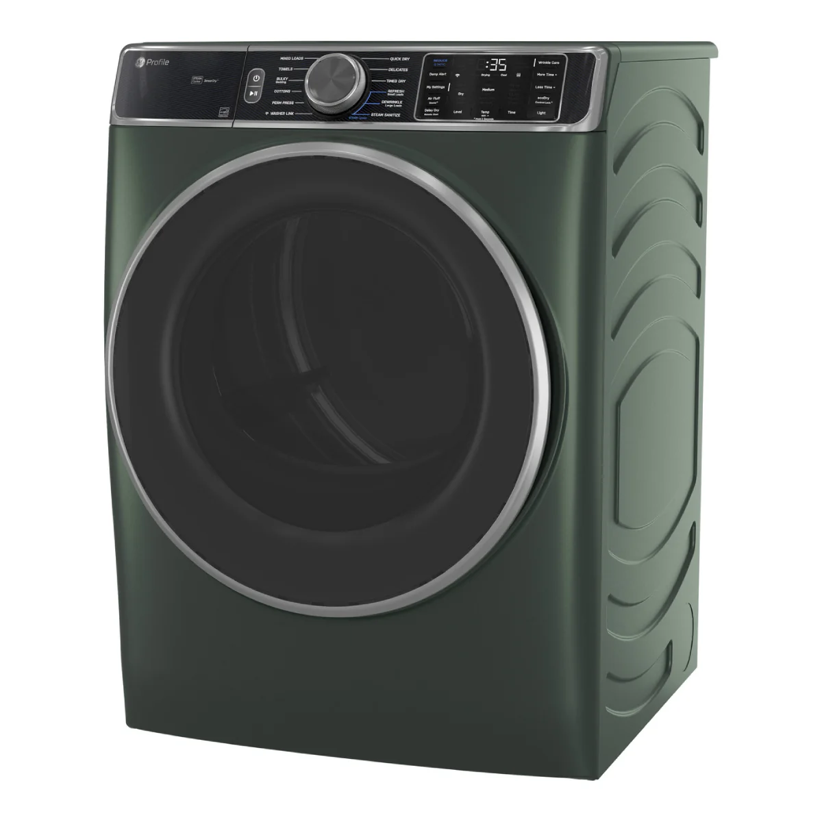 GE Profile PFD95ESPWGN 7.8 cu. ft. Front Load Electric Dryer with Steam and Sanitize Cycle - Jade Green - Image 4