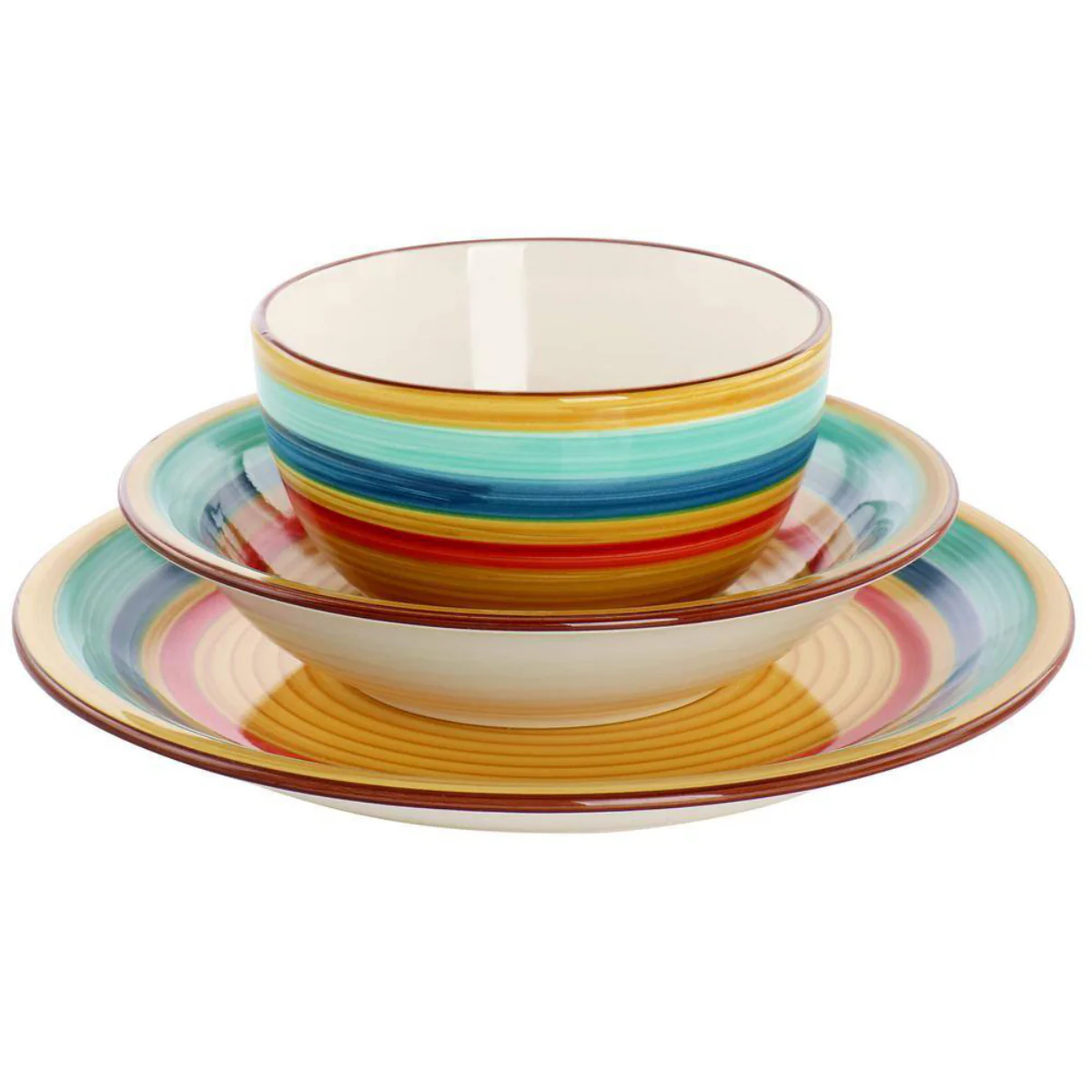 Gibson Home Rainbow Dinnerware Set (12-Pieces) - Multicolor - Image 3