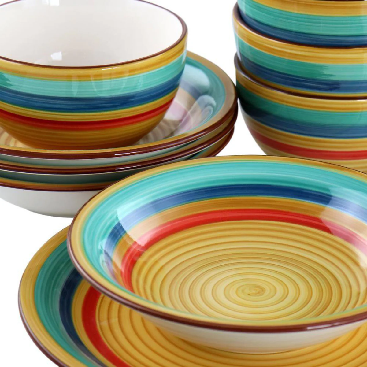 Gibson Home Rainbow Dinnerware Set (12-Pieces) - Multicolor - Image 8