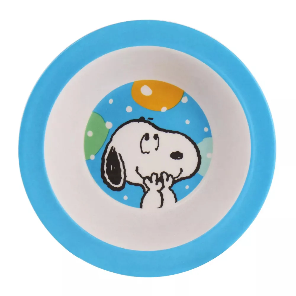 Gibson Peanuts Fun Times Bamboo Melamine Dinnerware Set (5-Piece) - Blue - Image 4