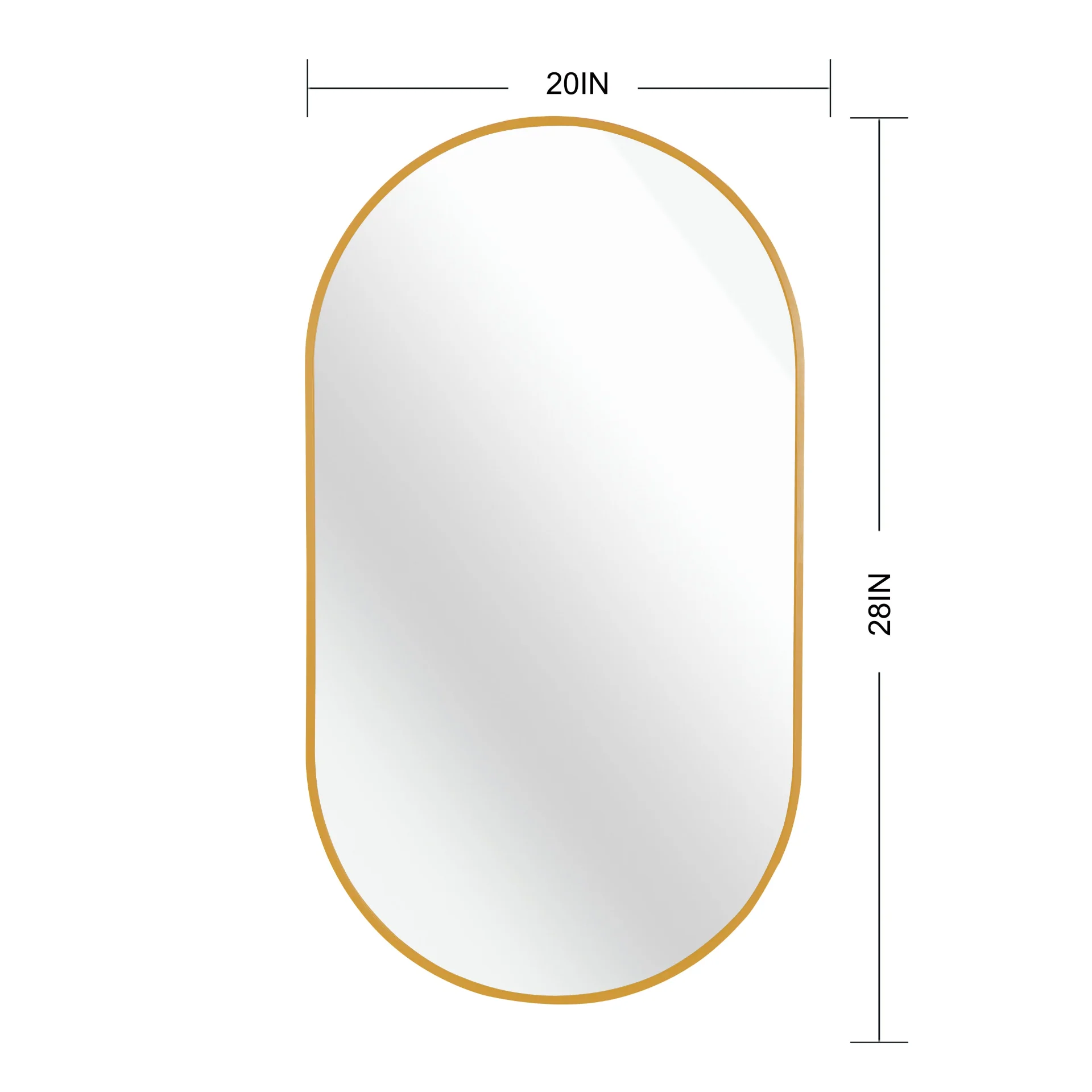 Gold 20 x 28 Inch Metal Oval  Mirror - Image 3