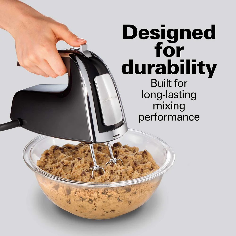 Hamilton Beach 6-Speed Hand Mixer with Pulse and Snap-On Case - Black - Image 4