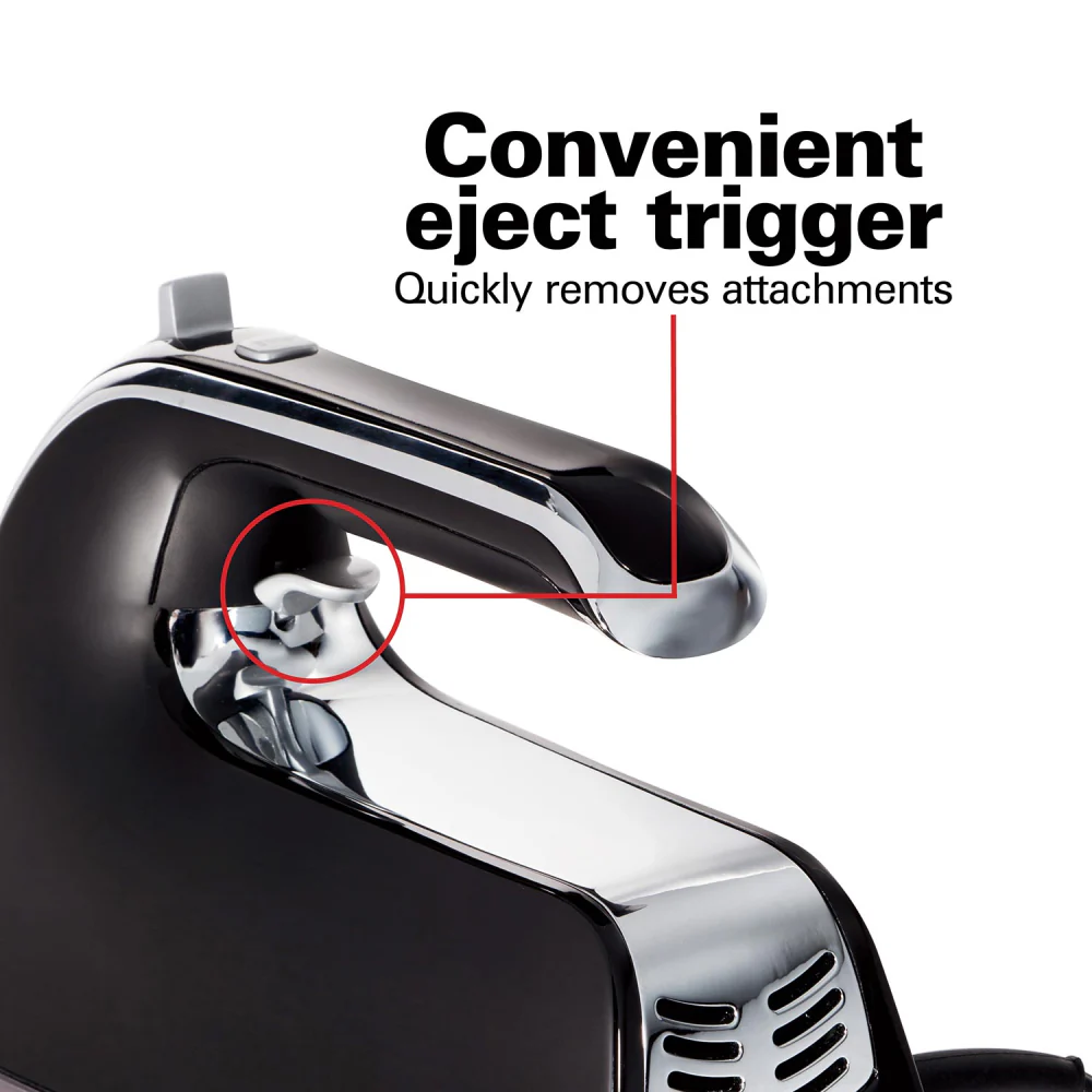 Hamilton Beach 6-Speed Hand Mixer with Pulse and Snap-On Case - Black - Image 5
