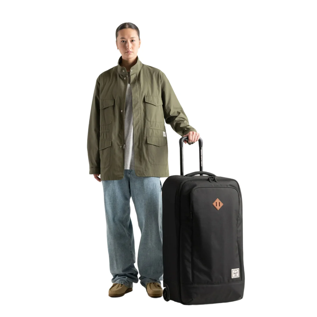 Herschel Heritage 92L Medium Softshell Luggage Bag - Black - Image 6