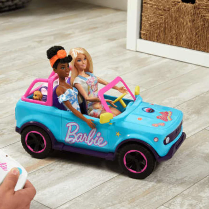 Hot Wheels Barbie RC Suv & Toy Truck with Sticker - Image 3