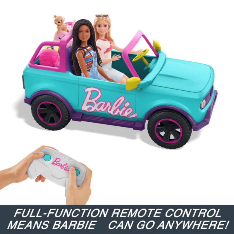 Hot Wheels Barbie RC Suv & Toy Truck with Sticker - Image 4