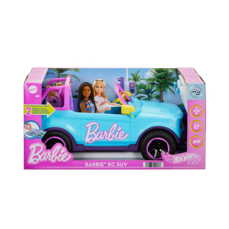 Hot Wheels Barbie RC Suv & Toy Truck with Sticker - Image 6