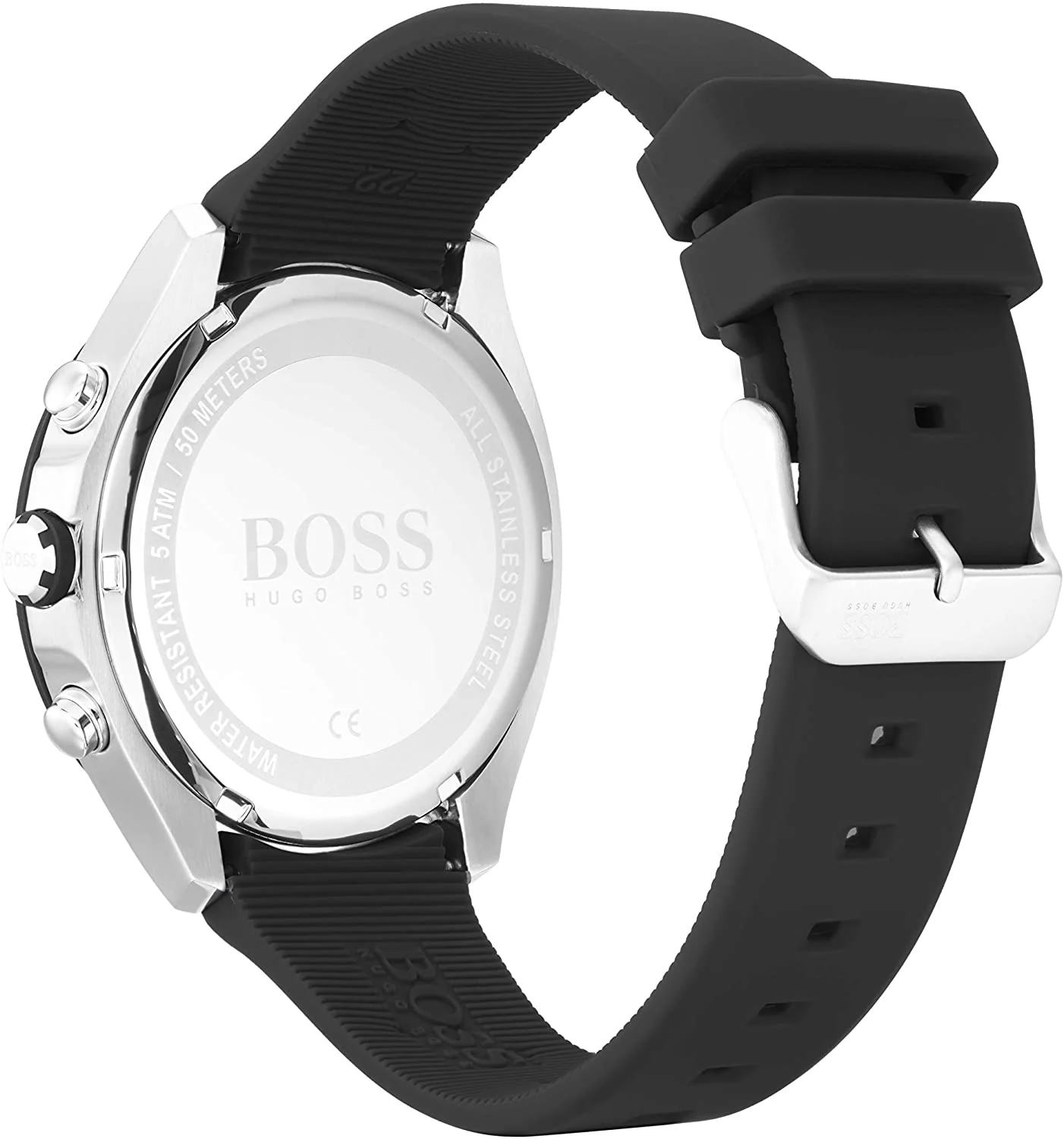 Hugo Boss Men's Chronograph Velocity Black Silicone Strap Watch - Black - Image 2