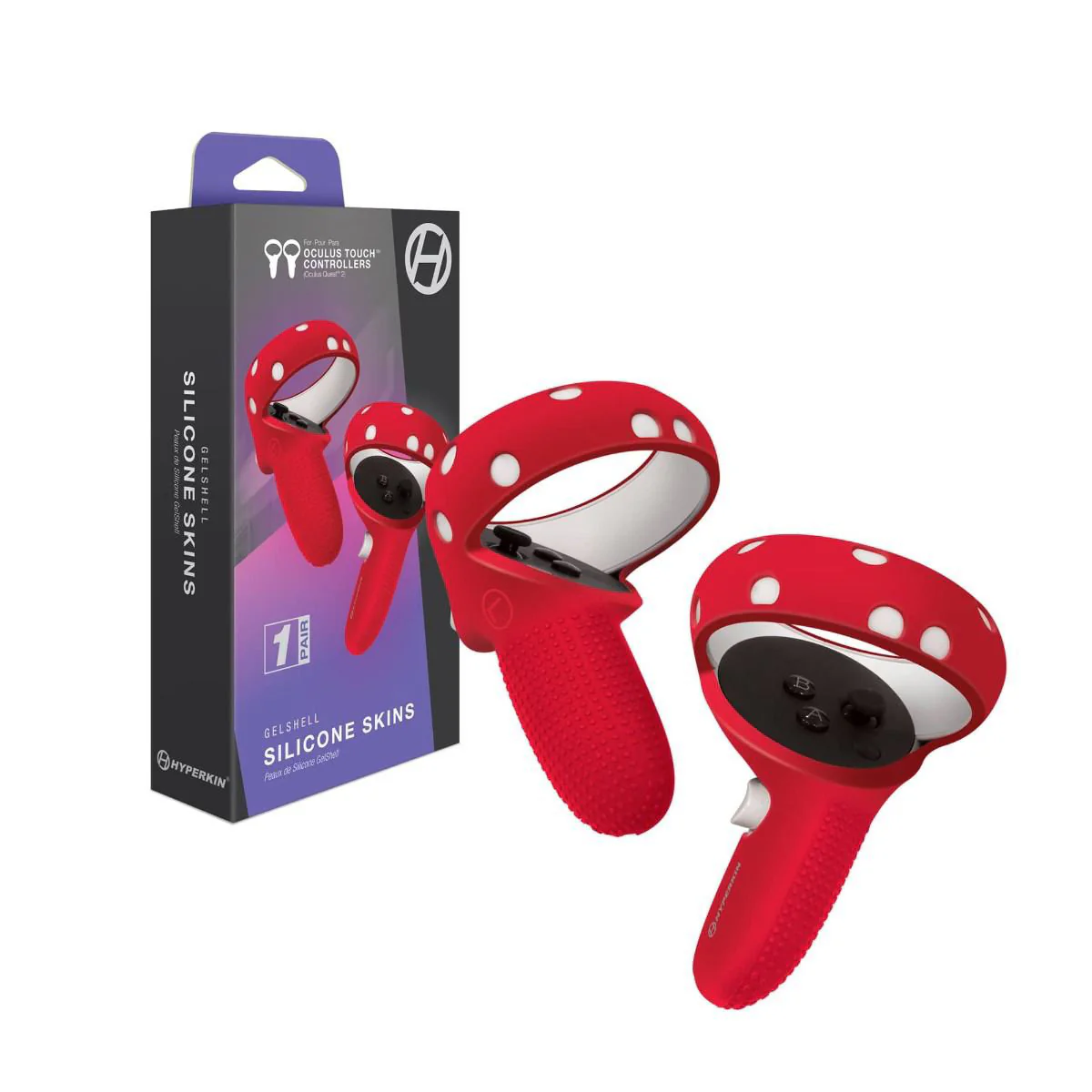 Hyperkin GelShell Silicone Skins Controllers for Oculus Quest 2 Touch Controllers - Red - Image 3