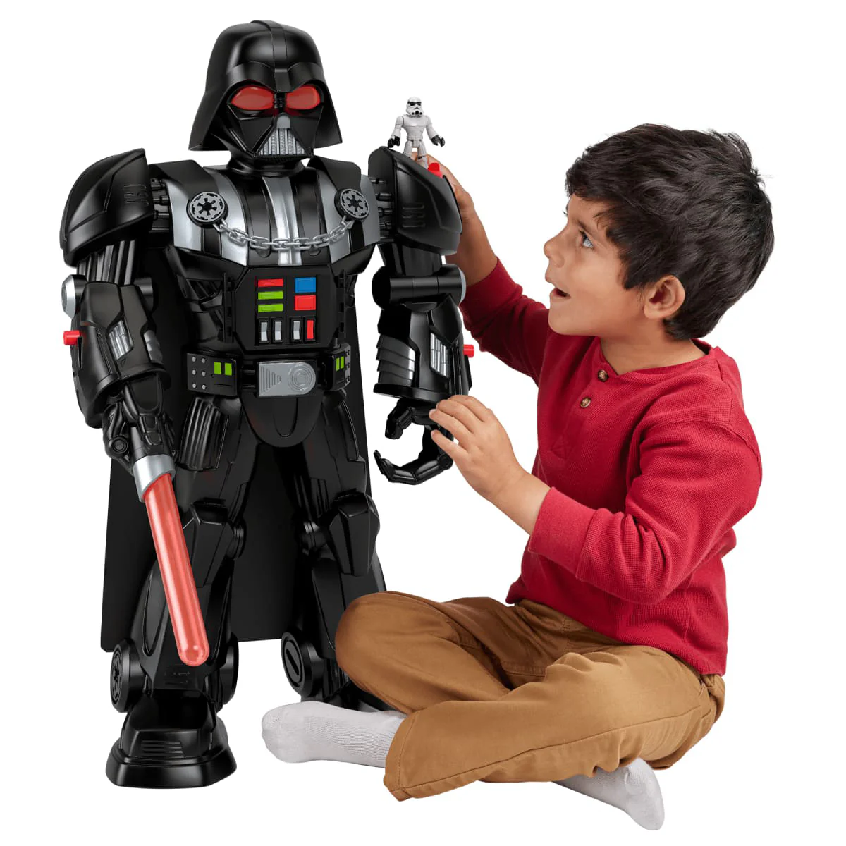 Imaginext Star Wars Darth Vader Bot Action Figure with Stormtrooper Character Key - Black - Image 6
