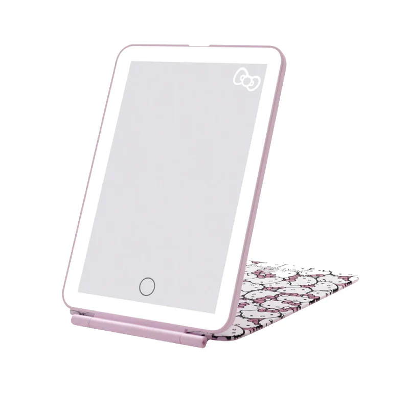Impressions Hello Kitty Touch Pad Mini Tri-Tone LED Makeup Mirror -Â  White/Pink