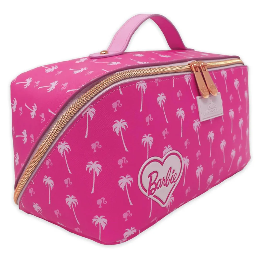 Impressions Vanity Barbie Unfold Travel Makeup Bag with Top Carrying Handle - Pink - Image 3