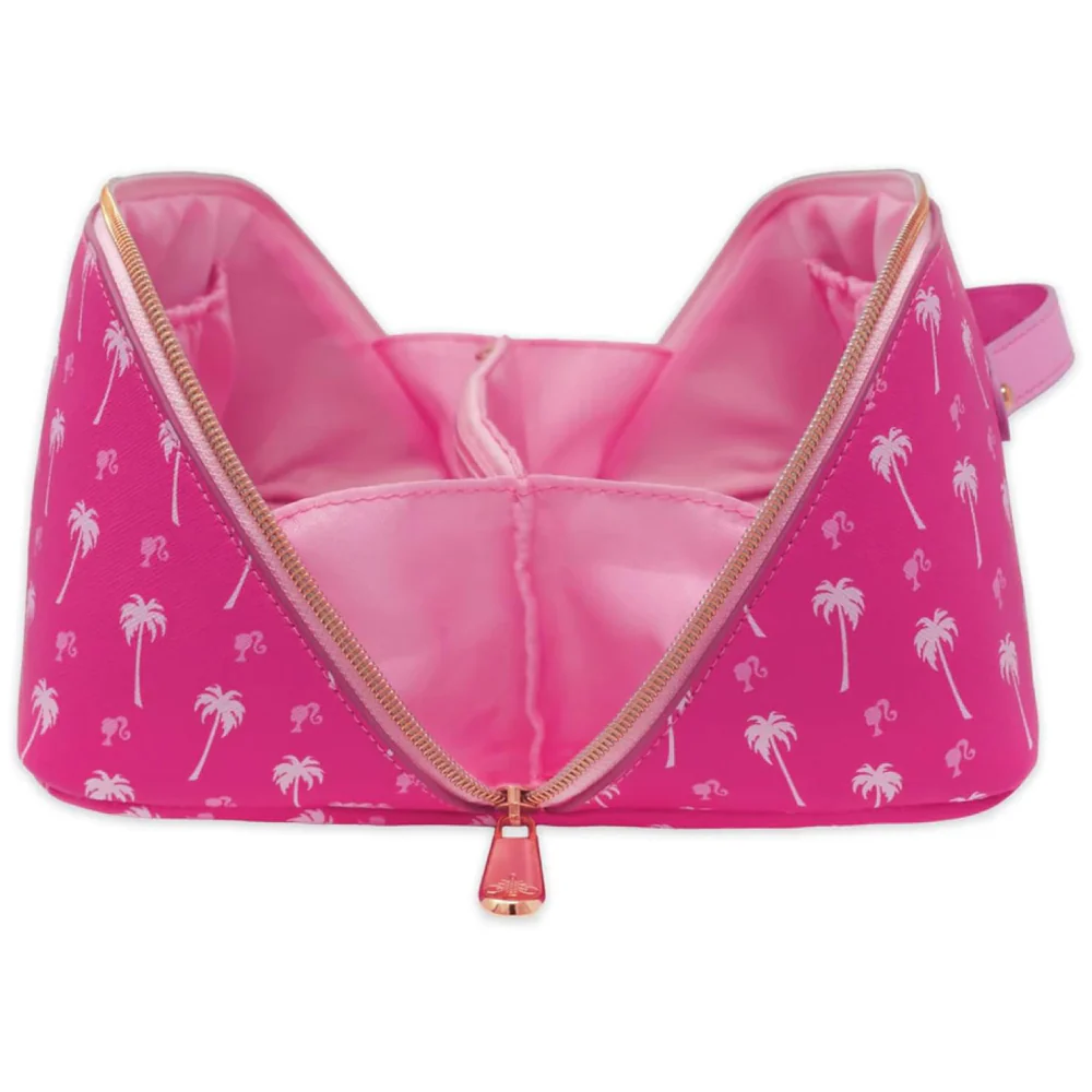 Impressions Vanity Barbie Unfold Travel Makeup Bag with Top Carrying Handle - Pink - Image 5
