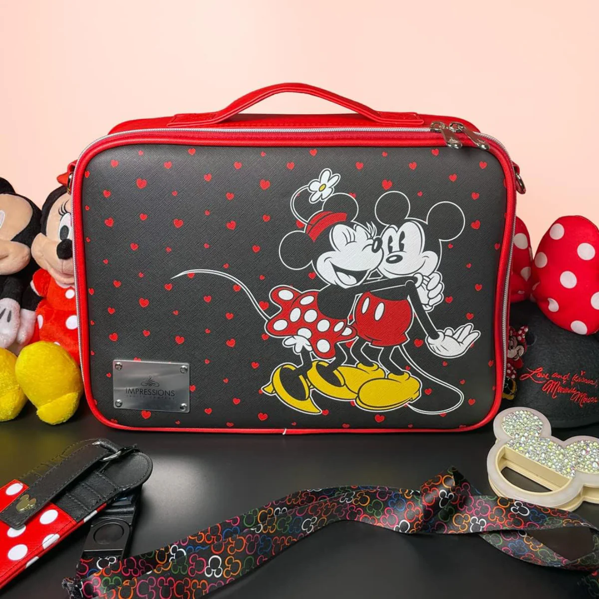 Impressions Vanity Disney Makeup Organizer Bag - Red/Black - Image 4