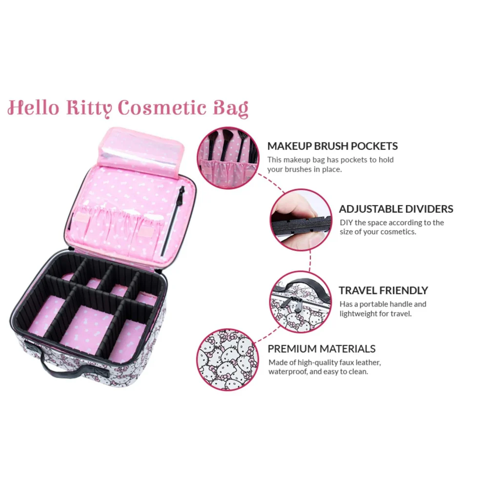 Impressions Vanity Hello Kitty Cosmetic Bag - White/Pink - Image 4