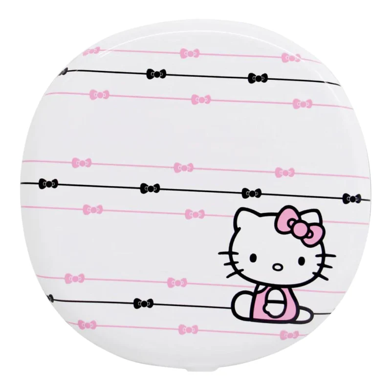 Impressions Vanity Hello Kitty The Stripe Compact Mirror with Daylight LED Lighting (White) - Image 2
