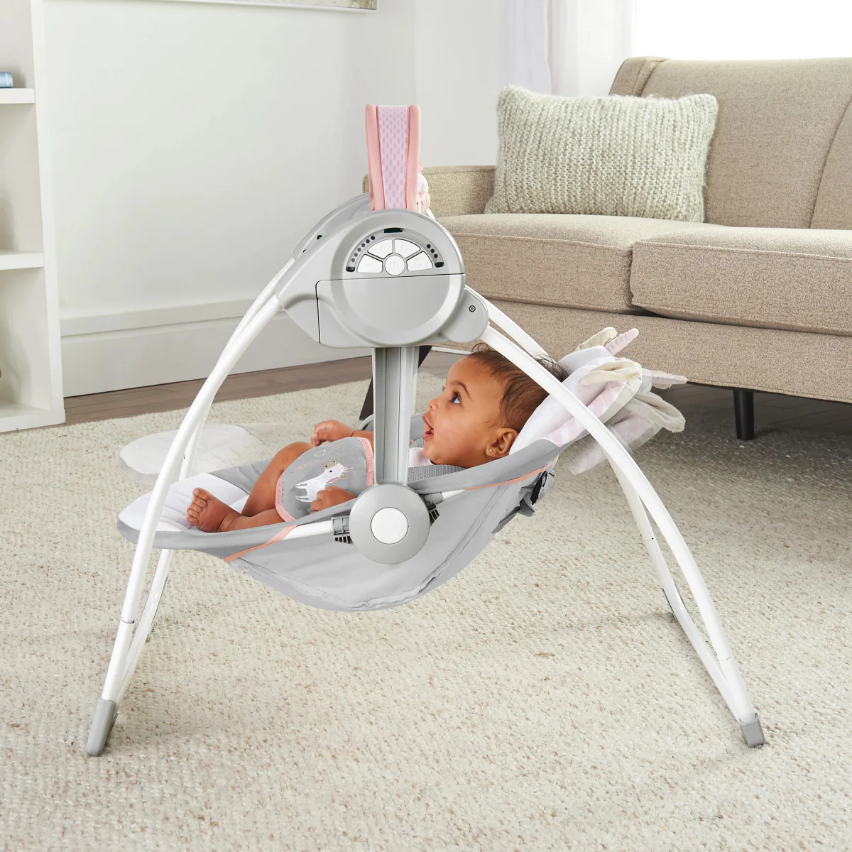 Ingenuity Comfort 2 Go Compact Swing with 5-Point Safety Harness - Gray - Image 10