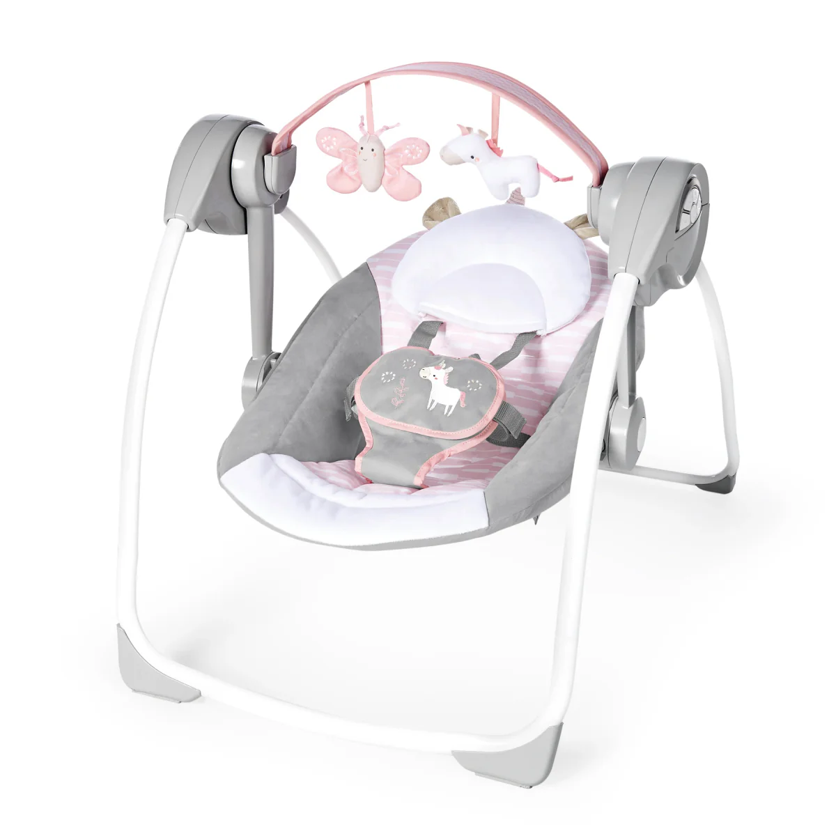 Ingenuity Comfort 2 Go Compact Swing with 5-Point Safety Harness - Gray - Image 6