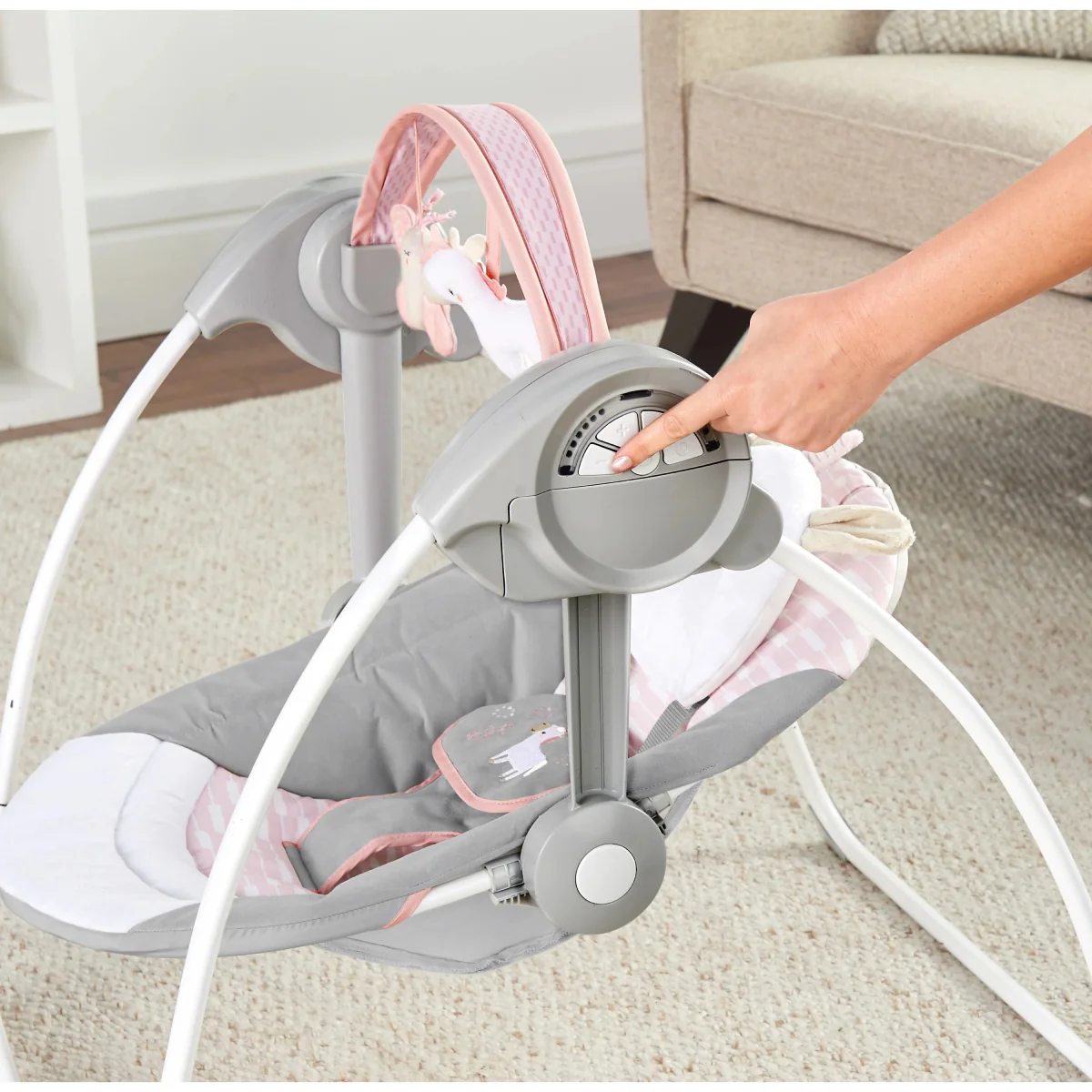 Ingenuity Comfort 2 Go Compact Swing with 5-Point Safety Harness - Gray - Image 9