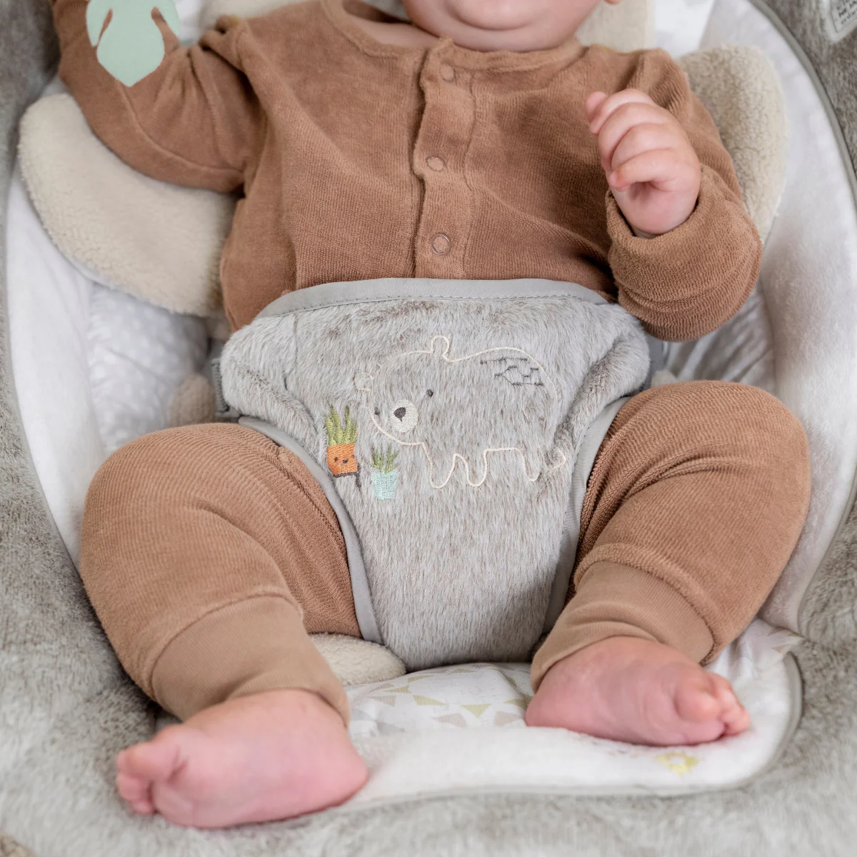 Ingenuity InLighten Baby Bouncer Seat with Light Up Toy Bar - Gray - Image 9