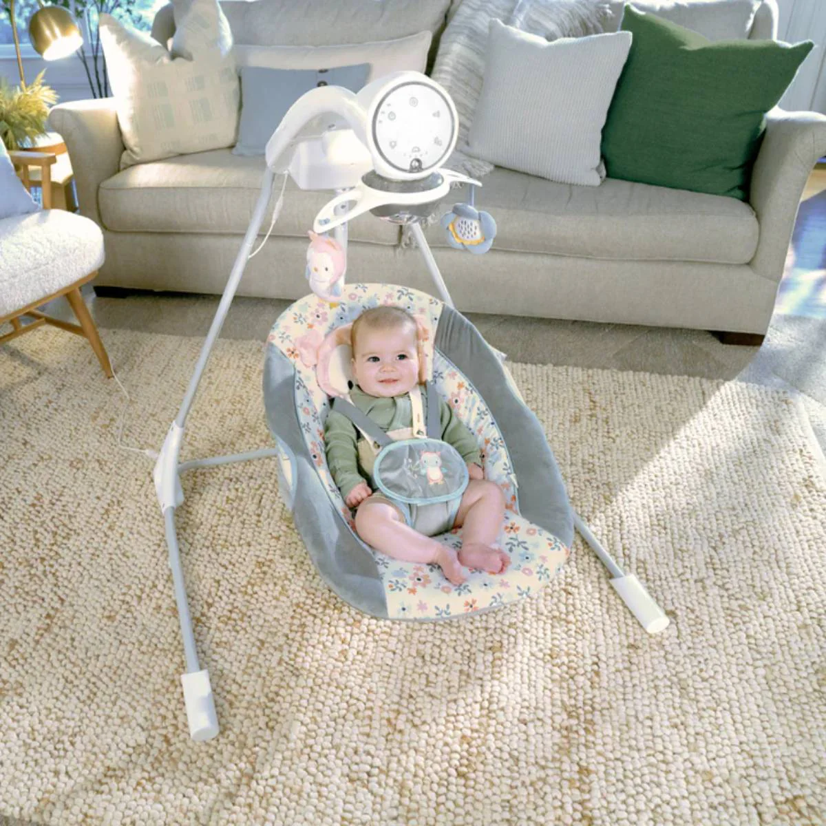 Ingenuity Nally the Owl InLighten Soothing Swing - Grey/White - Image 10