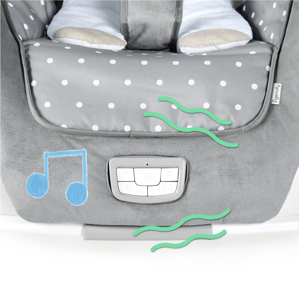 Ingenuity Rocker and Baby Bouncer Seat - Cuddle Lamb - Image 9