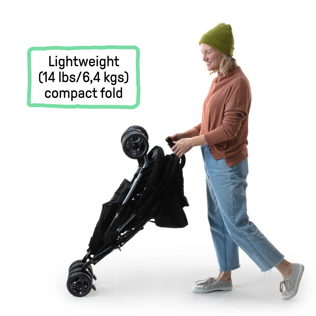 Ingenuity Summer 3Dlite Convenience Stroller with 5-Point Safety Harness and Adjustable Shoulder Straps - Black - Image 7