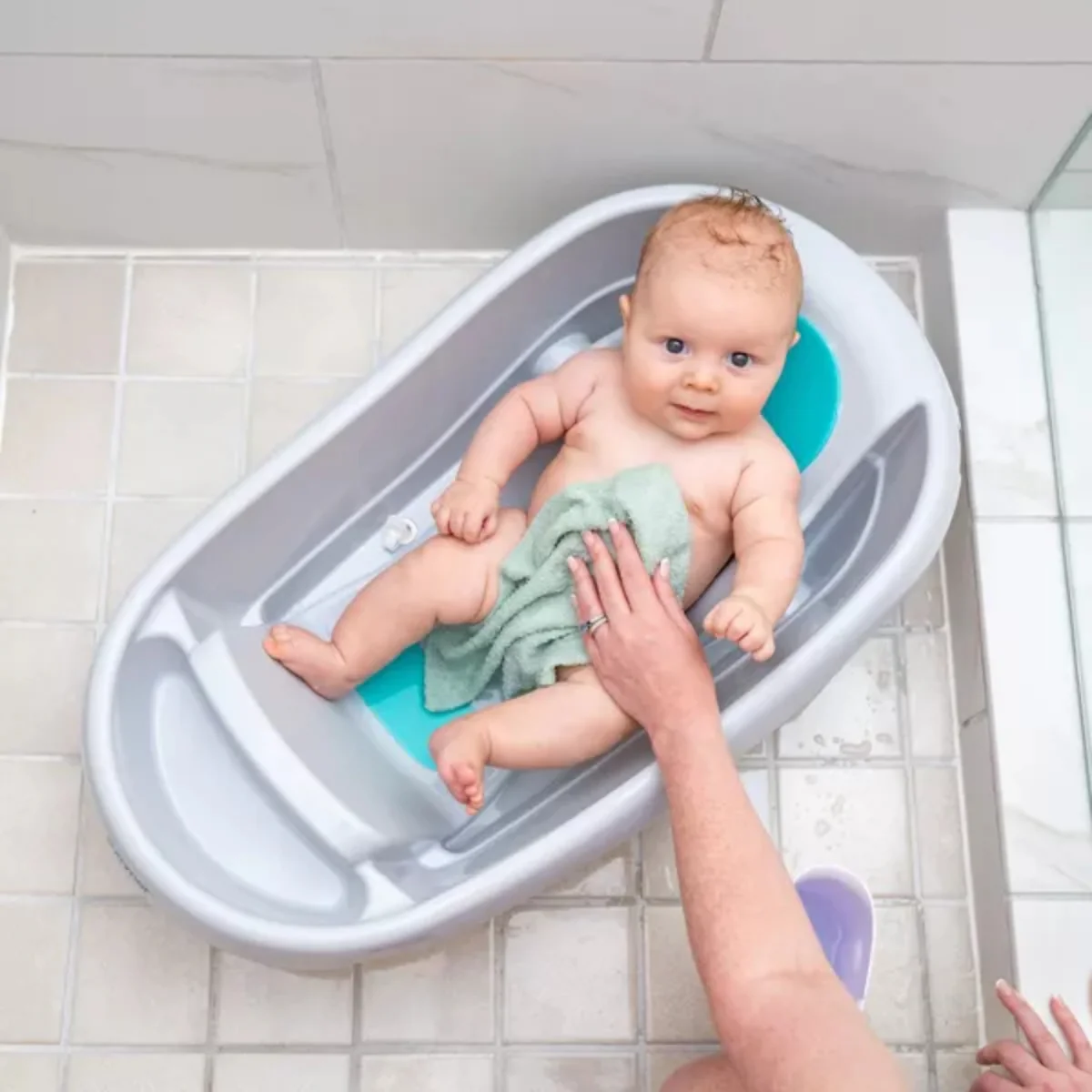 Ingenuity Summer Comfy Clean Deluxe Tub with 3-in-1 Removable Sling and Padded Backrest  - Gray - Image 5