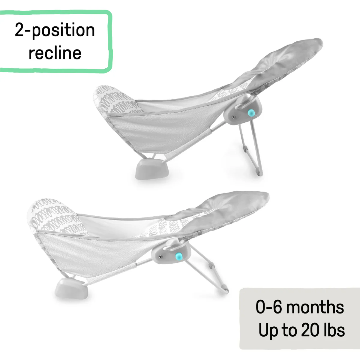Ingenuity Summer Foldaway 2-Position Baby Bather with 4 Non-Slip Grippers - Gray - Image 2