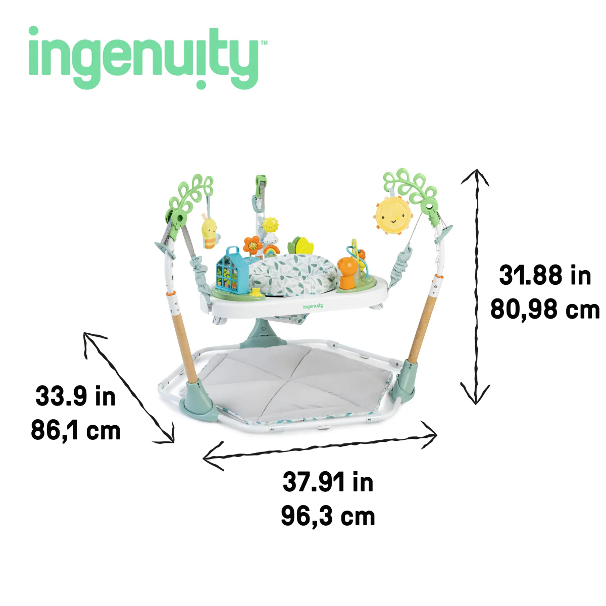 Ingenuity Tummy-to-Toes 6-in-1 Milestone Center Play Mat - Gray - Image 3