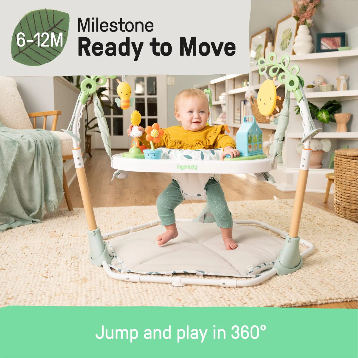 Ingenuity Tummy-to-Toes 6-in-1 Milestone Center Play Mat - Gray - Image 6