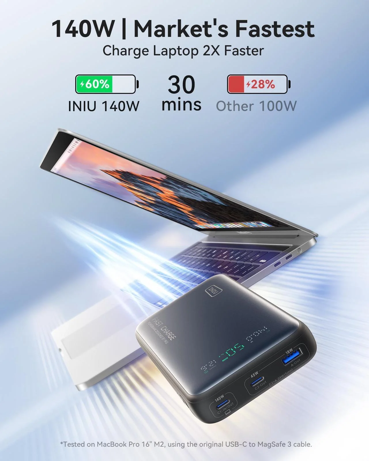 INIU P64-P1 Leopard Power 140 USB-C Power Bank with LED Display 25,000mAh - Image 3