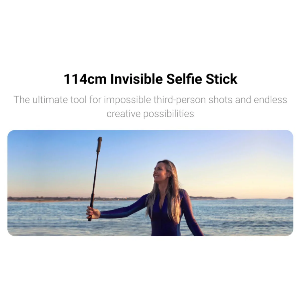 Insta360 44.9" Invisible Selfie Stick - Black - Image 4