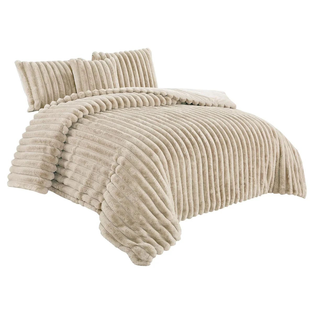 JABA Fluffy Comforter Set (4-Piece) - Brown - Image 7