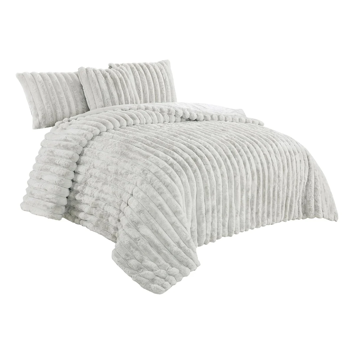 JABA Fluffy Comforter Set (4-Piece) - Gray - Image 6