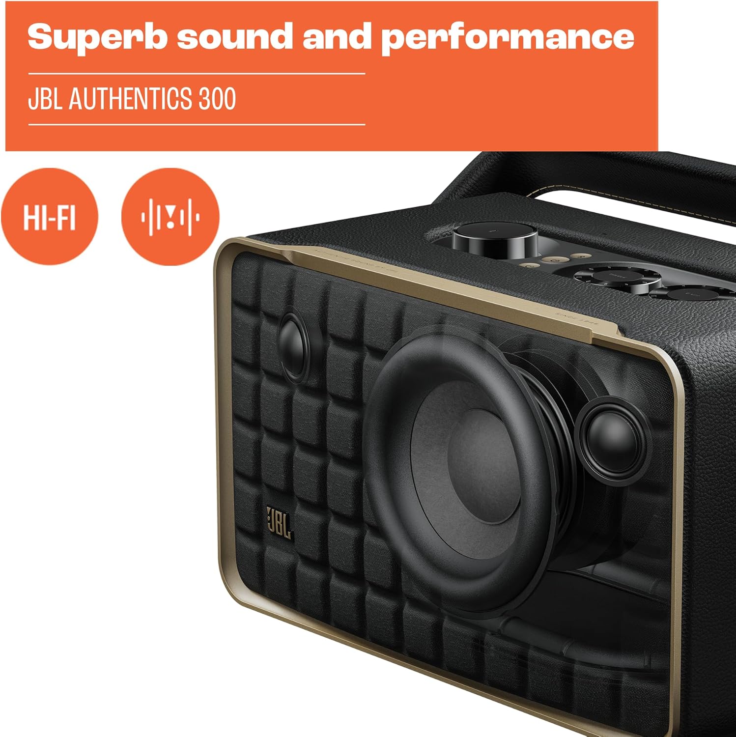 JBL Authentics 300 Smart Home Speaker - Black - Image 3