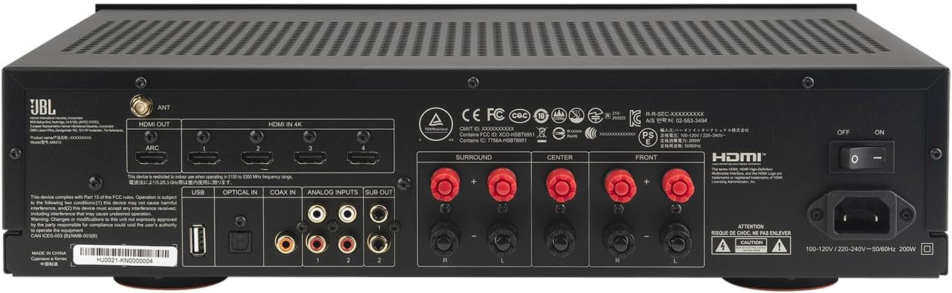 JBL MA310 60W 5.2ch Bluetooth Capable HDR 4K Ultra HD Compatible AV Receiver - Image 11