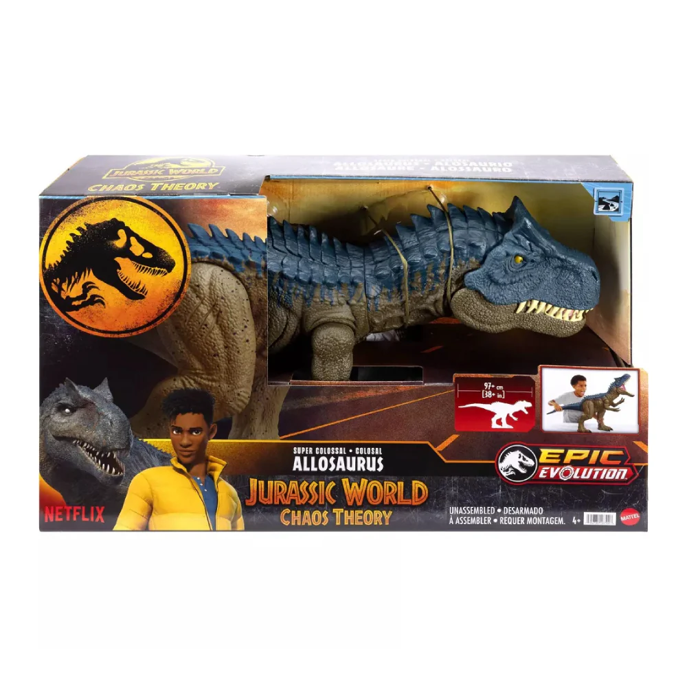 Jurassic World Super Colossal Allosaurus Dinosaur Action Figure - Brown/Blue - Image 2